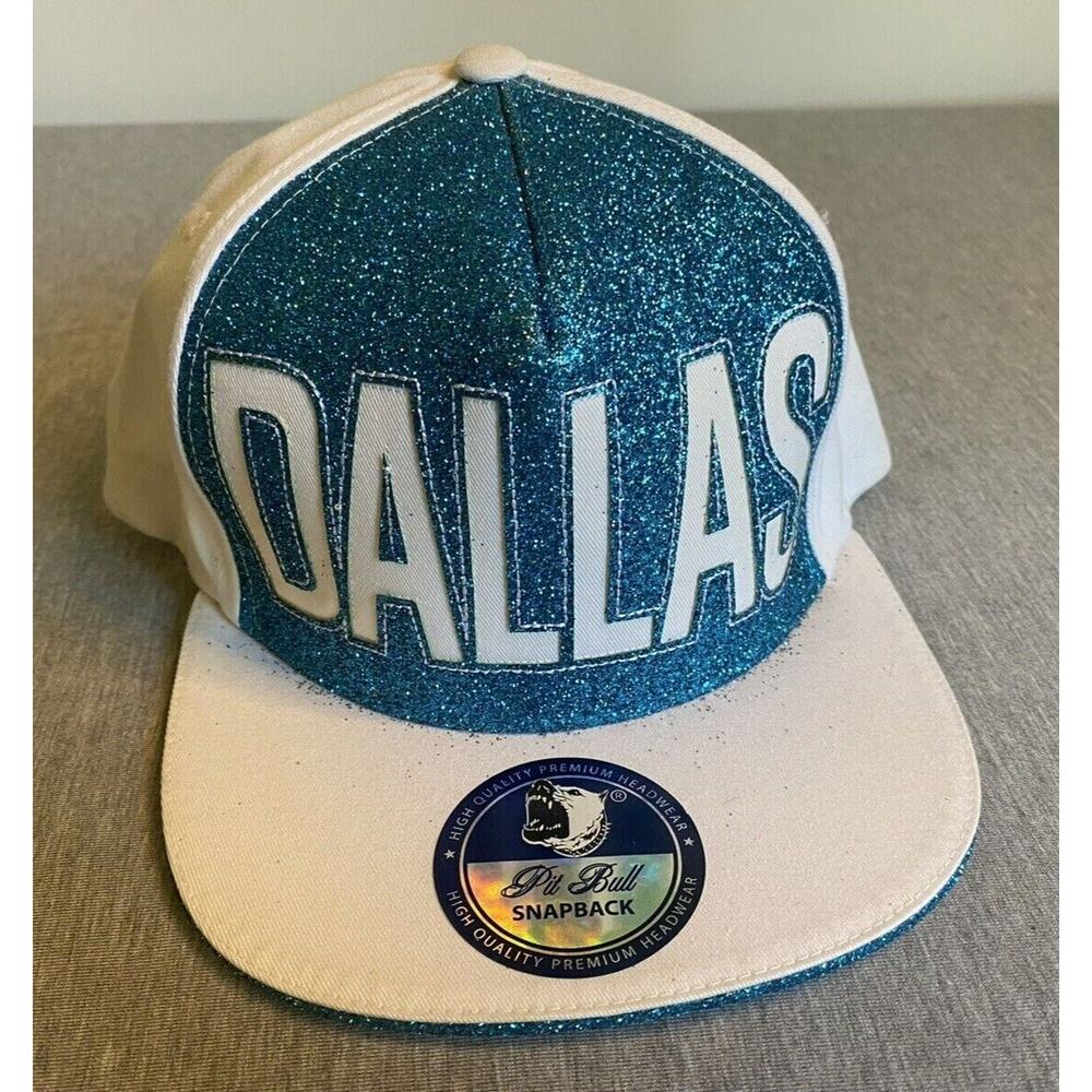 Pit Bull Cap DALLAS blue white glitter Baseball Adjustable Snapback Pit Bull NWT